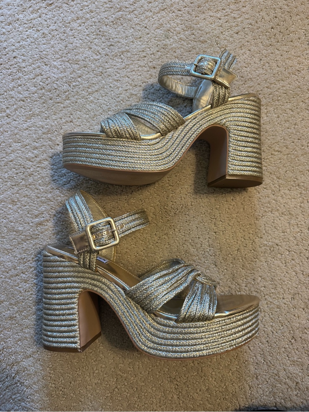 Steve Madden Gold Platform Sandals size 9